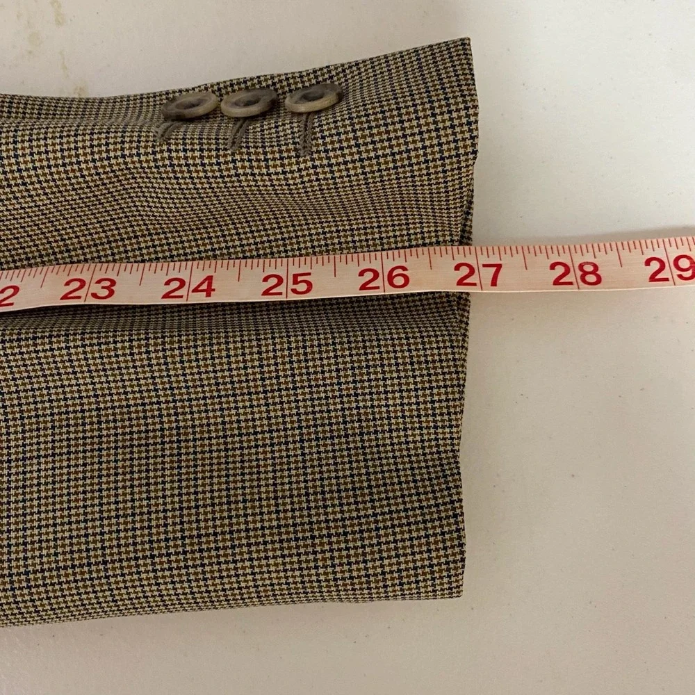 Vtg Banana‎ Republic Sport Coat Mens 42L Wool Houndstooth Made In Italy Academia